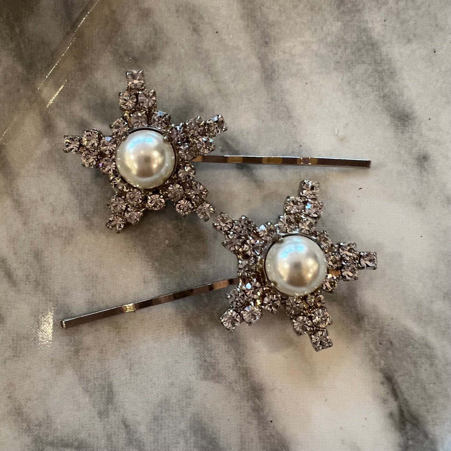 Jennifer Behr Large Pearl and Crystal Star Bobbi Pin