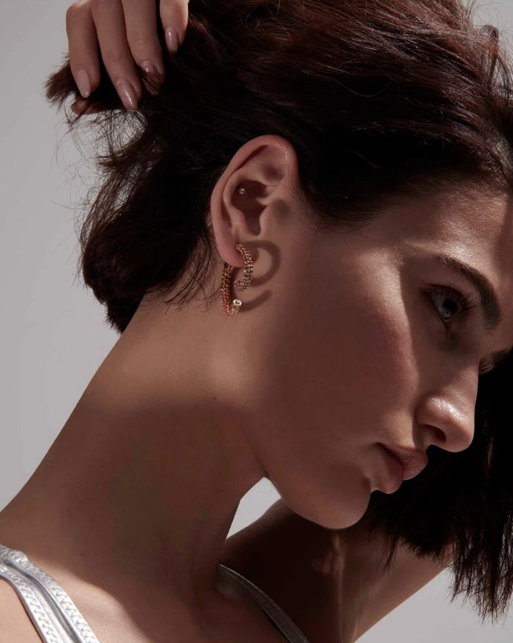 Demarson Pave Luna Earrings