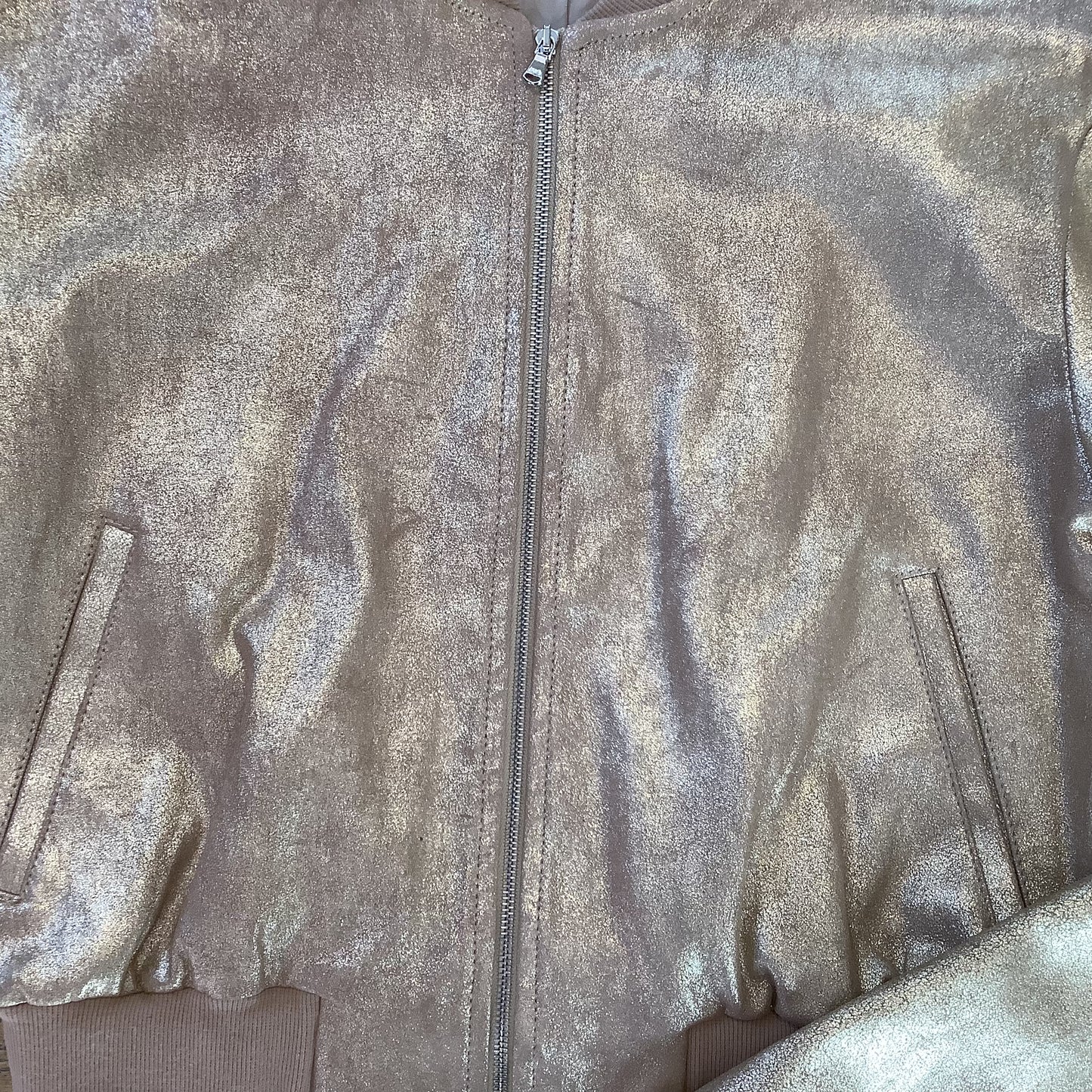 Susan Bender L/S Stretch Leather Bomber