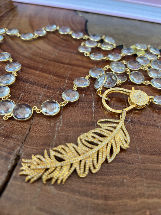 Evergreen Gold Diamond Feather Charm