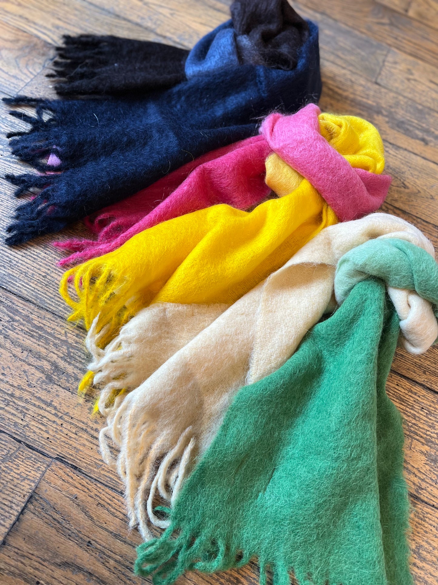 Ganni Mohair Gradient Fringed Scarf
