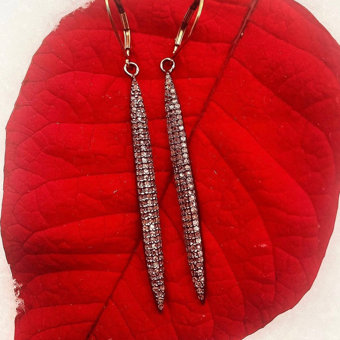 Ruby & Violet Thick Pave Diamond Spike Earrings