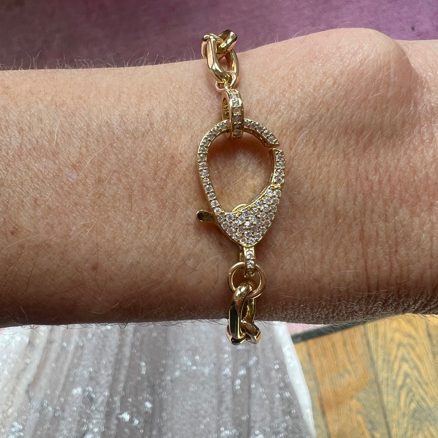 Ruby & Violet Sm Paperclip Lobster Claw Bracelet