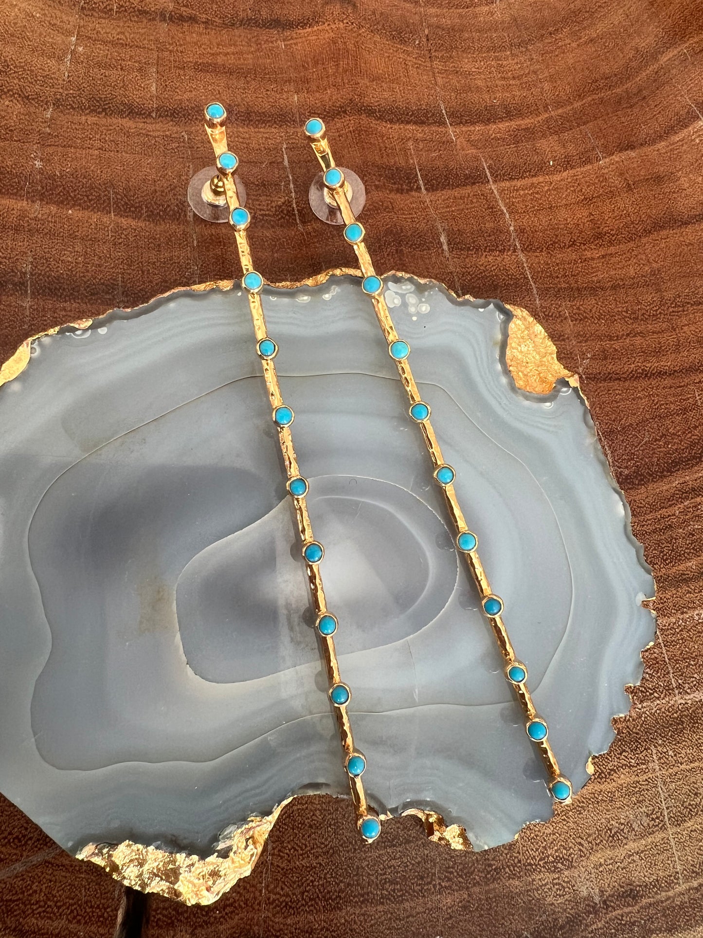 Kate Swail Confetti Turquoise Stick Earring Long