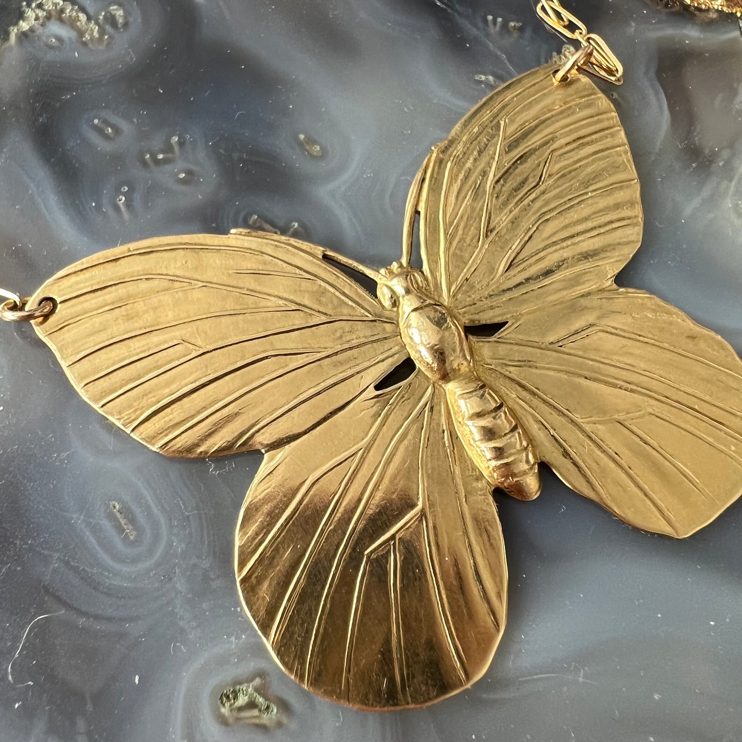 Ruby & Violet Butterfly Necklace