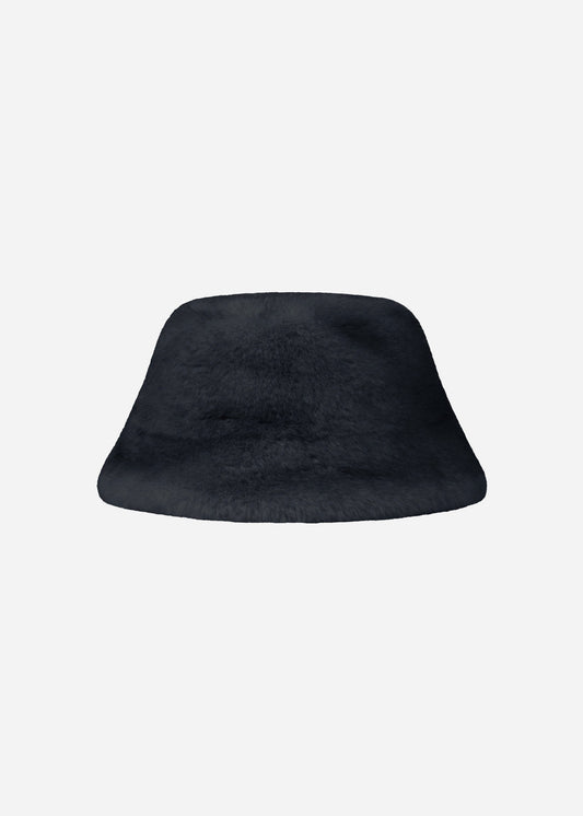 Studio AR Beau Faux Fur Hat in Dark Grey