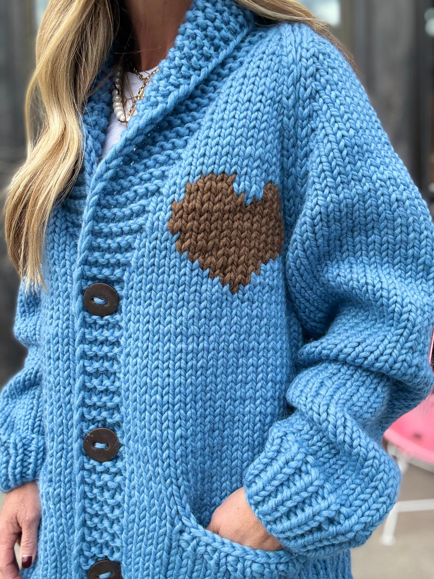 GOGO Long Heart Cardigan