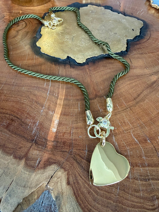 Lauren Amble Heart Double Cord Necklace