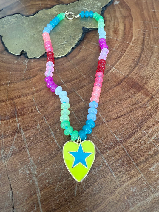 Gems by SJ Heart Star Necklace