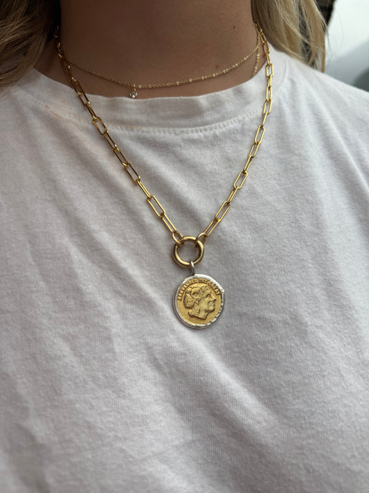 Cristina V 20" Charriot Coin Necklace