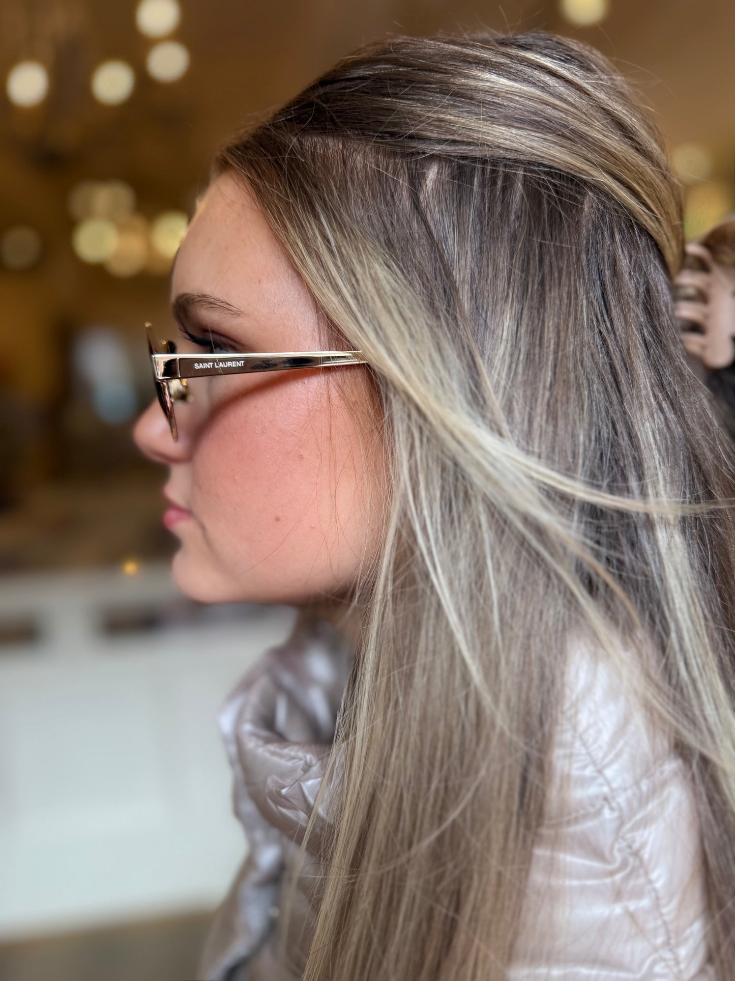 YSL Brown Round Sunglasses