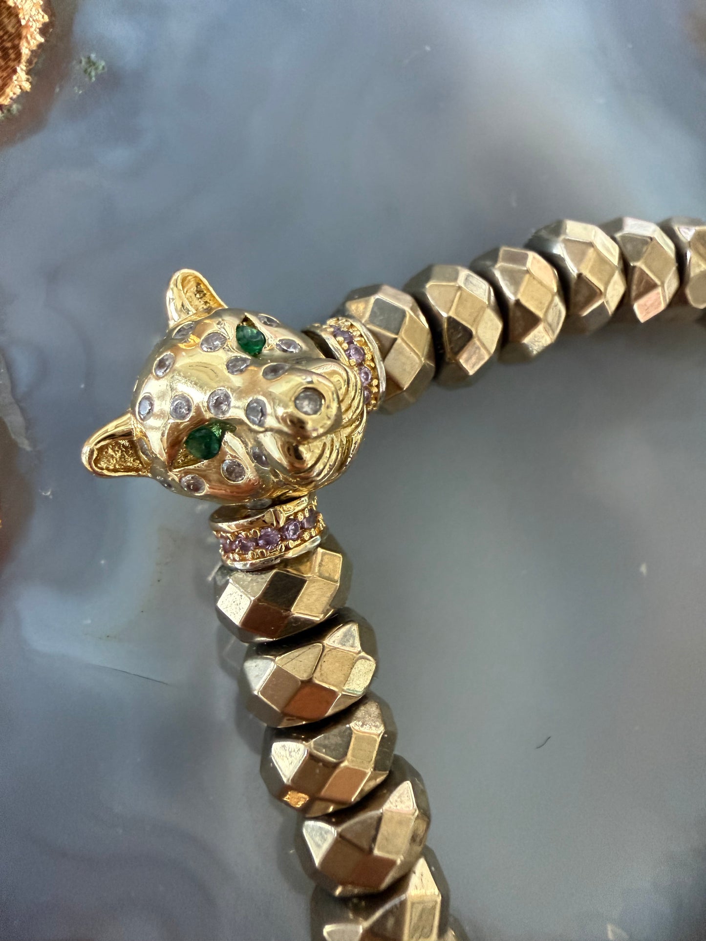 Ruby & Violet Leopard Pyrite Bracelet