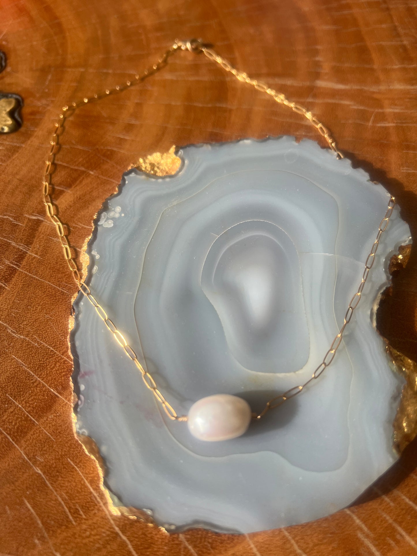 Ruby & Violet Freshwater Single Pearl Necklace