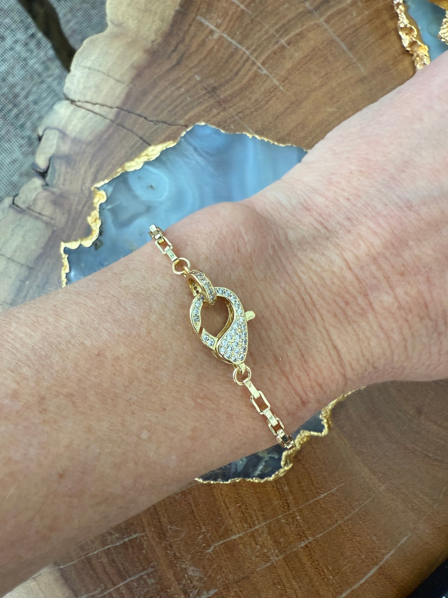 Ruby & Violet Box Chain Bracelet