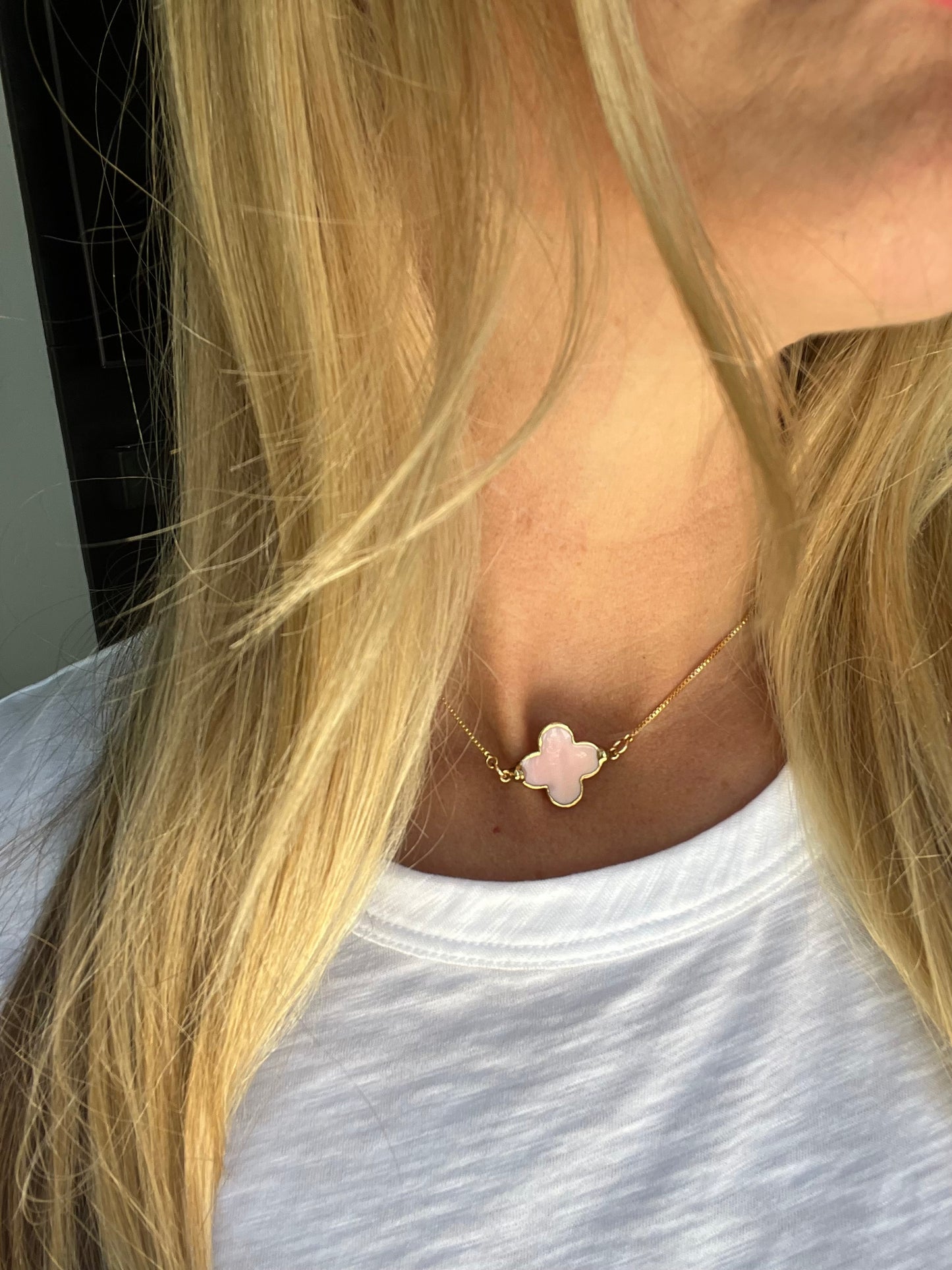 Cristina V Adjustable Opal Clover Necklace