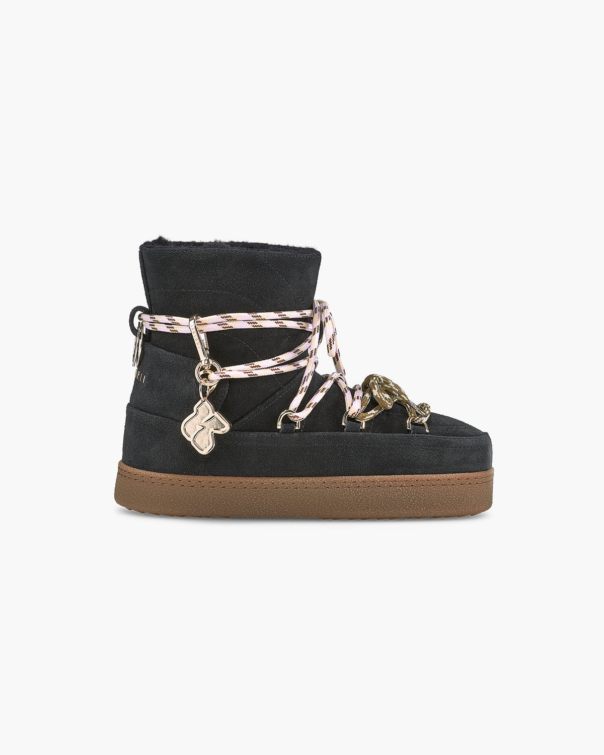 Inuikii Quilted Suede Boot in Black