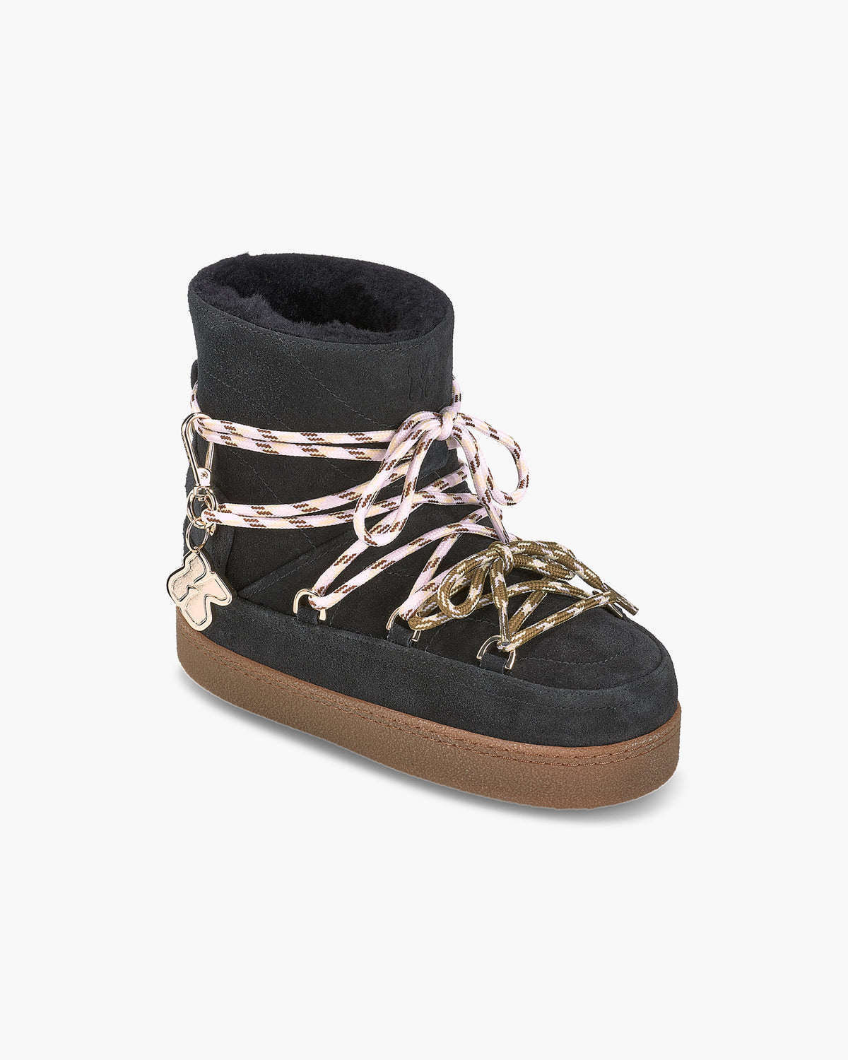 Inuikii Quilted Suede Boot in Black