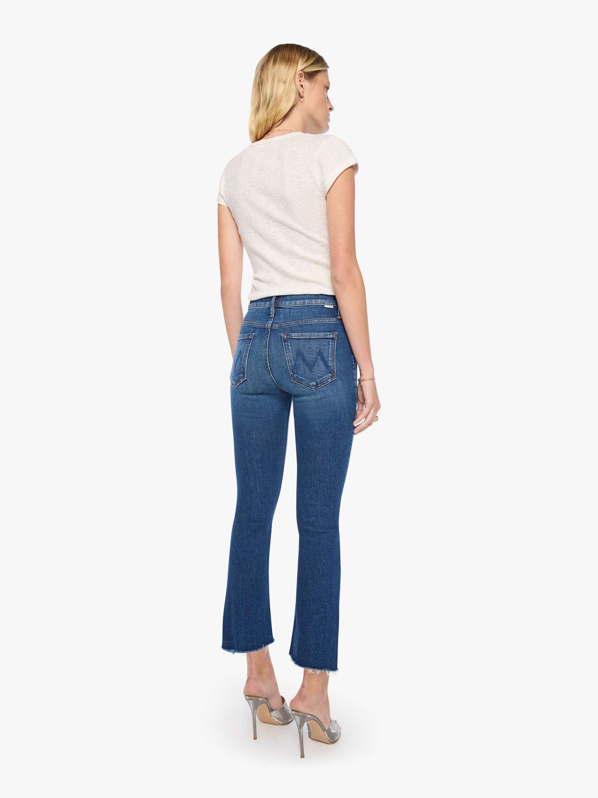 Mother Insider Ankle Step Fray in Cosmic Cowgirl, back view