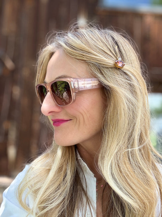 YSL Wide Clear Nude Sunglasses