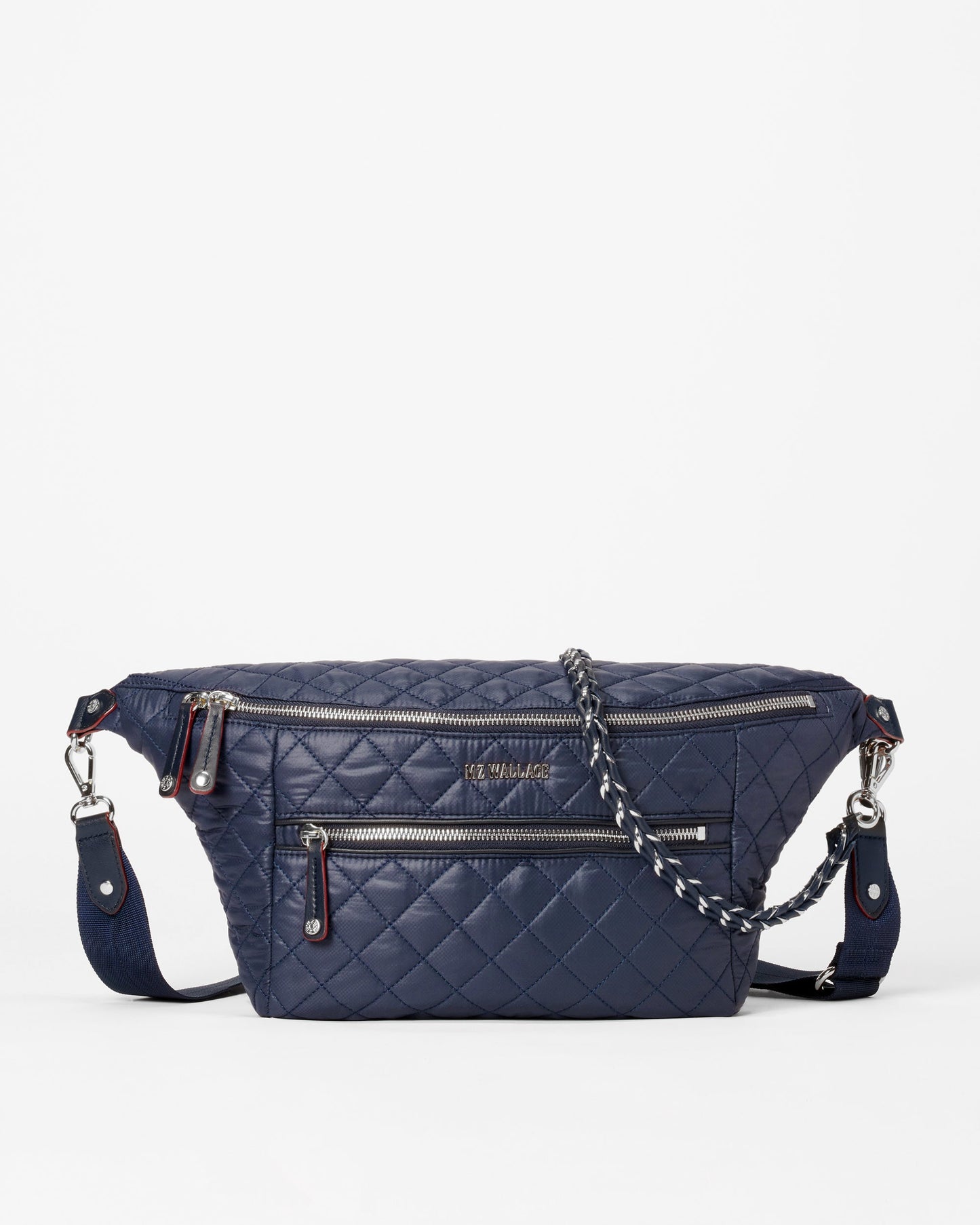 MZ Wallace Crosby Crossbody Sling Bag in Navy, front view