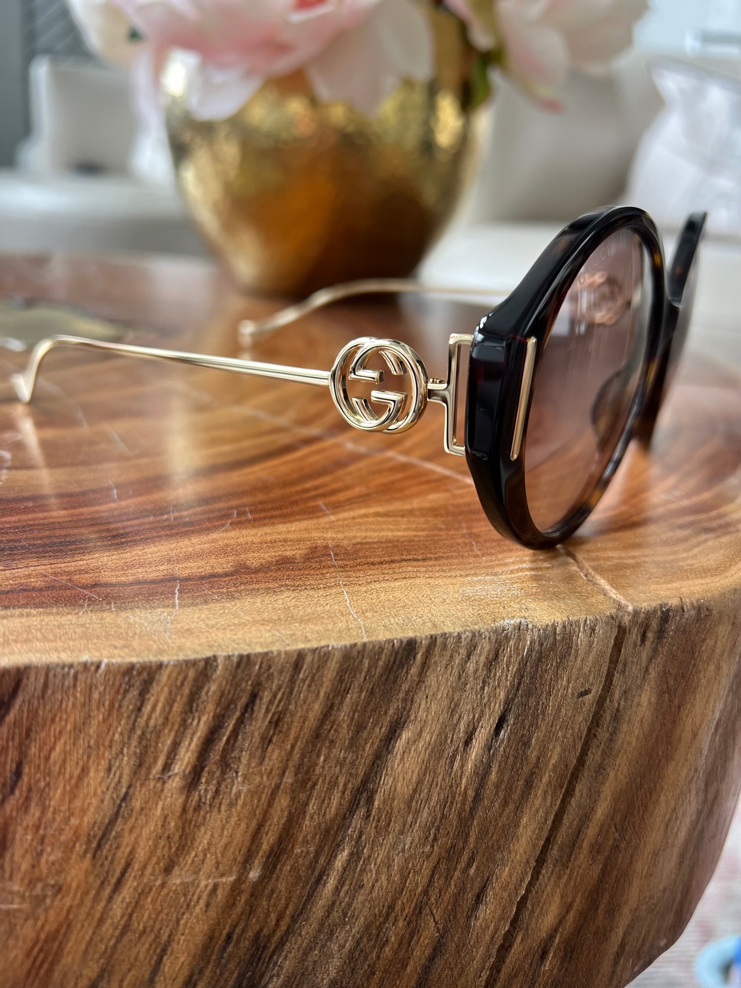 Gucci Round Havana Sunglasses