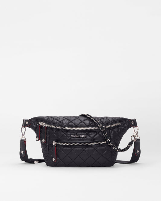 MZ Wallace Small Crosby Crossbody Sling in Black, front view