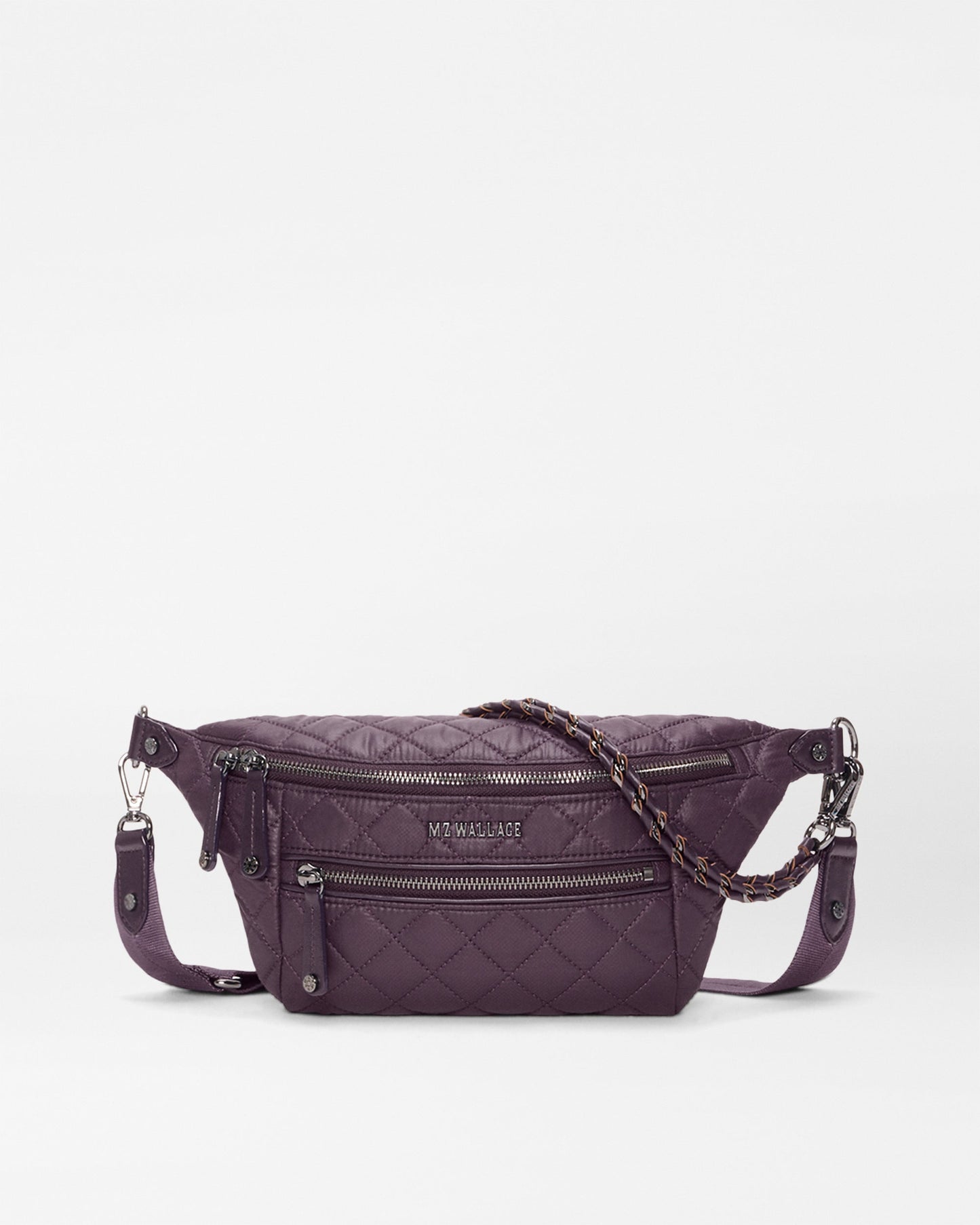 MZ Wallace Small Crosby Crossbody Sling in Raisin, front view