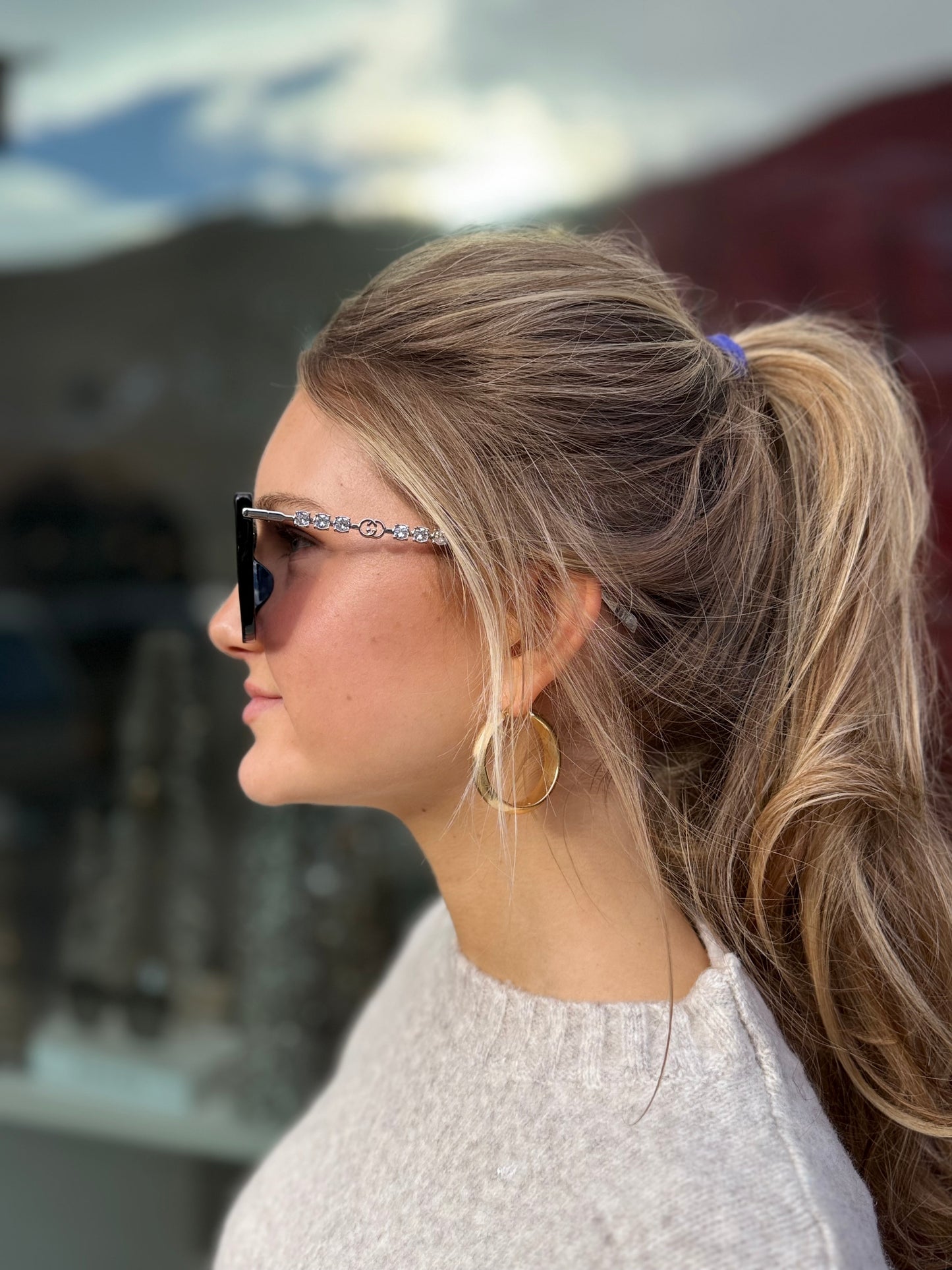 GG Crystal Arm Sunglasses