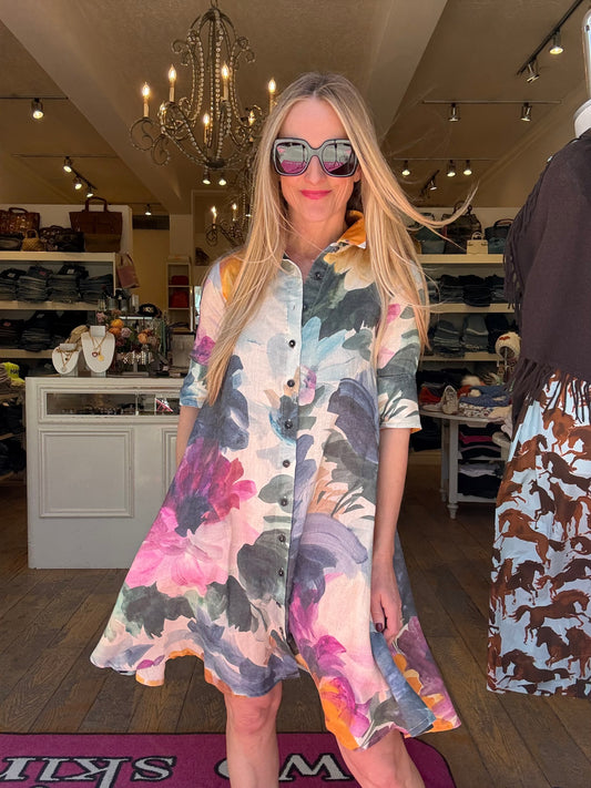 Hannes Floral Shirt Dress