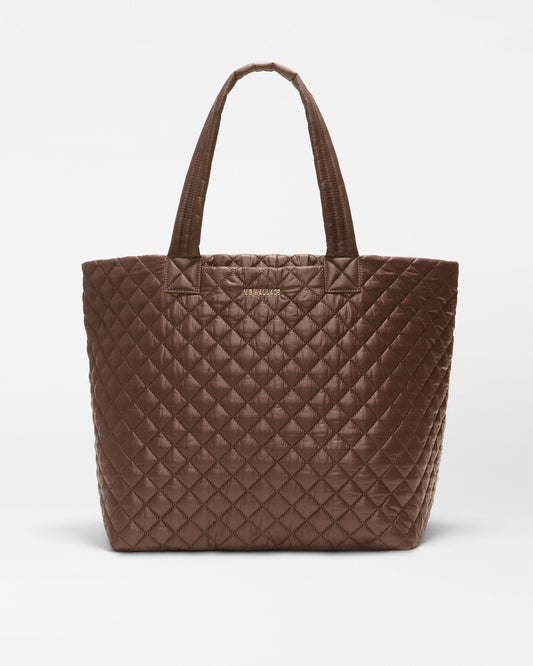 MZ Wallace Large Metro Tote Deluxe II in Walnut, full front view