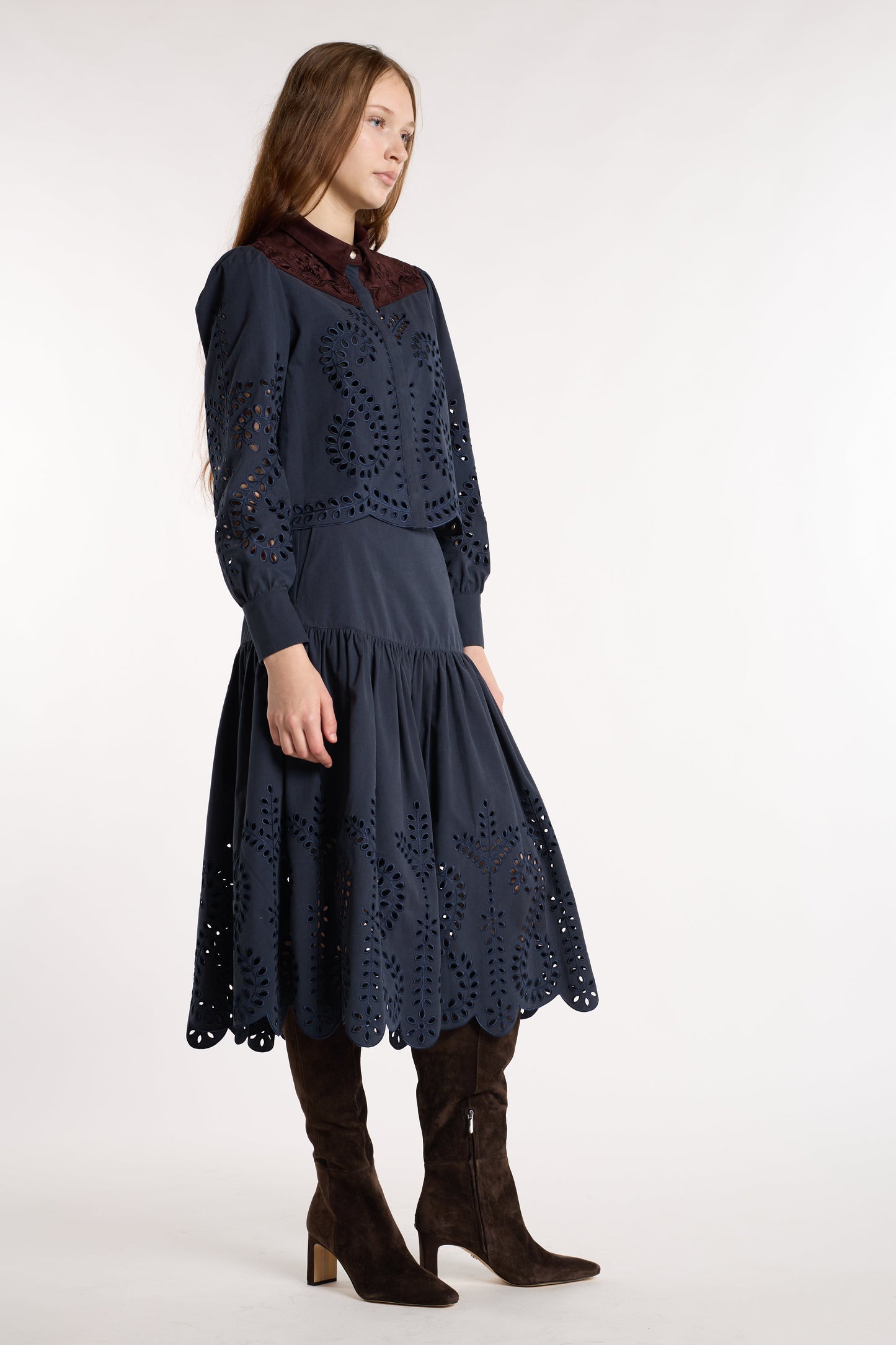 Christy Lynn Carmel Top in Indigo Embroidery, additional view