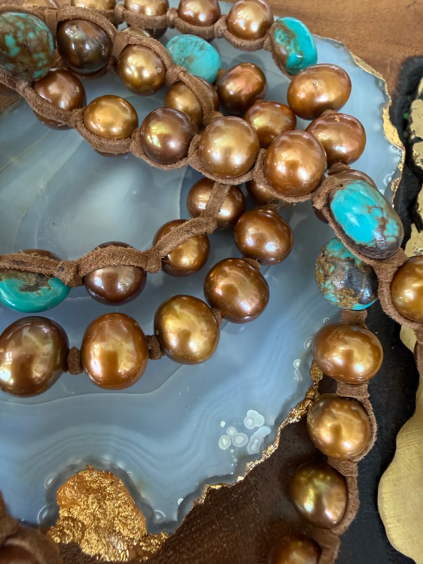 Tess Copper Pearls and Turquoise