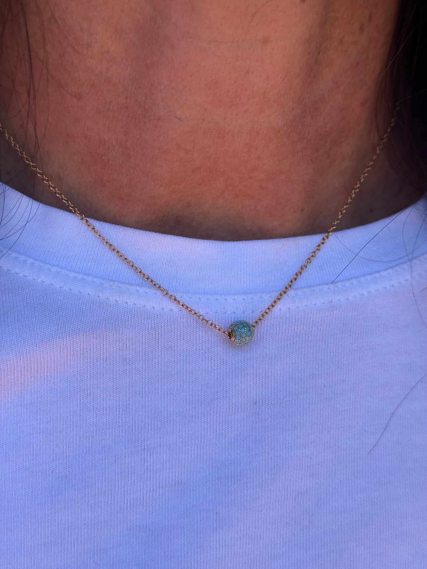 Ruby & Violet Pave Bead Necklace