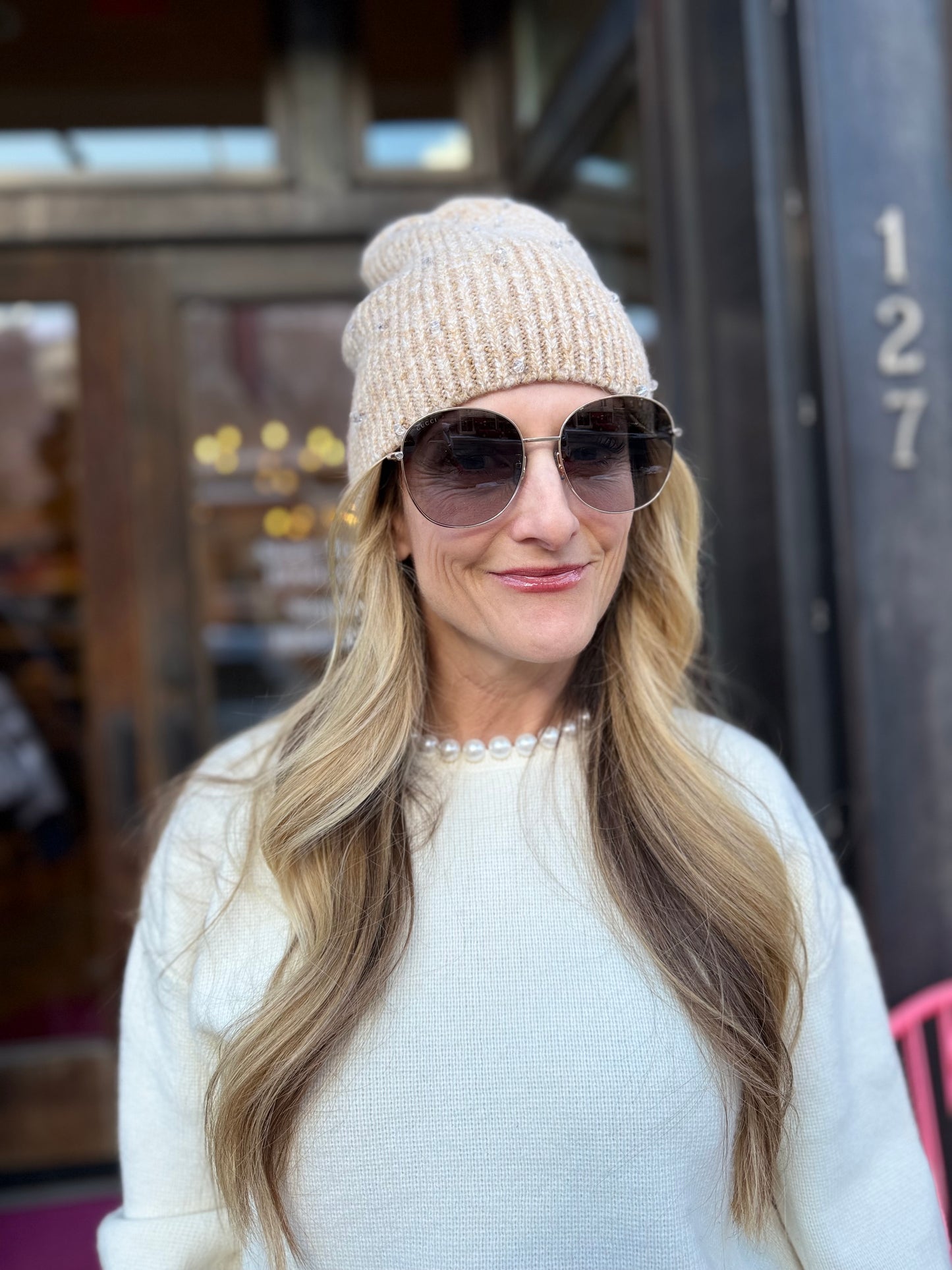 GG Gold Round Wire Sunglasses