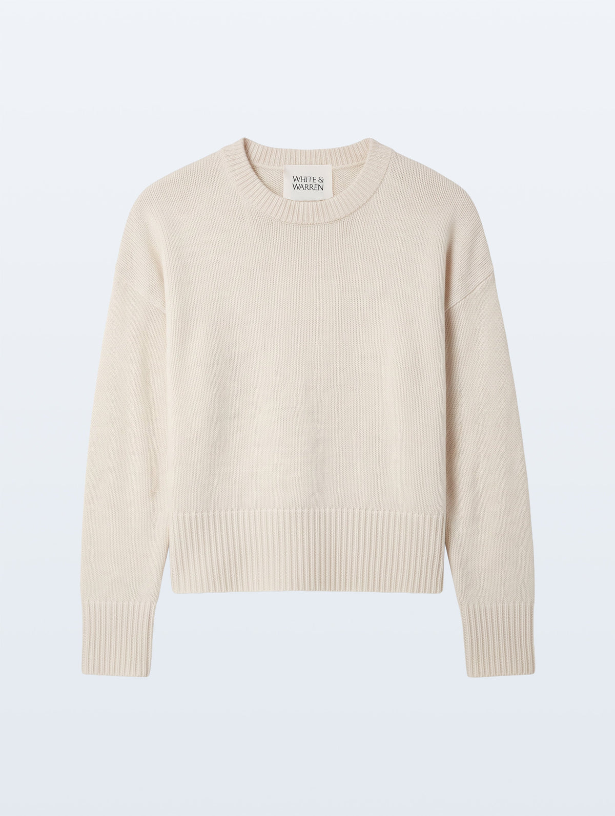 White + Warren Scarf Sweater in Ivory, sweater front view