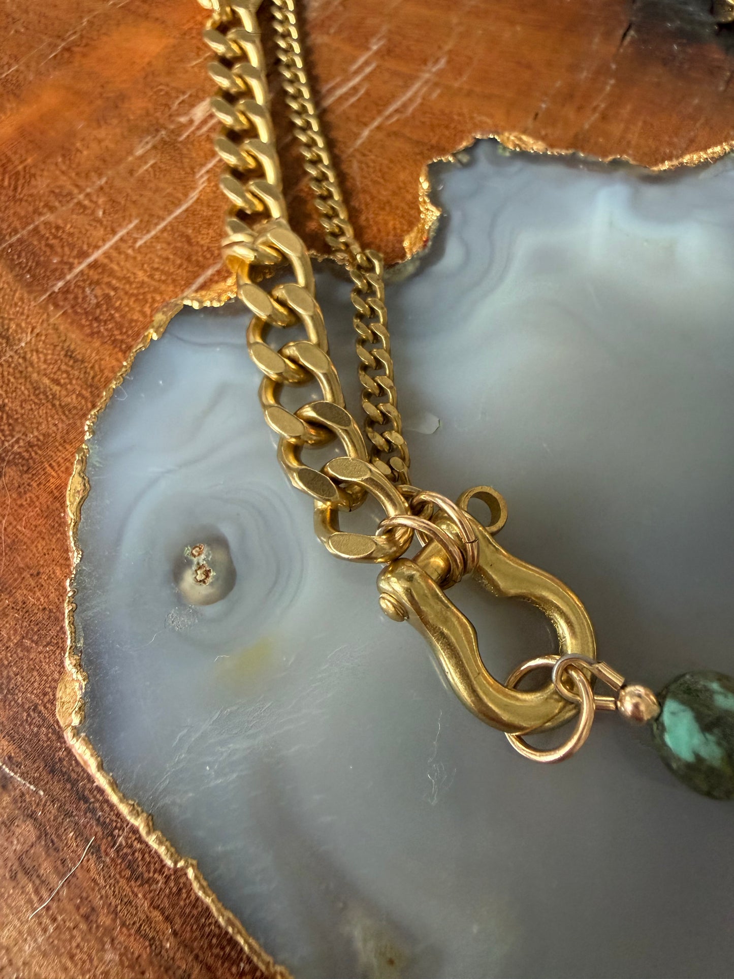 Rachel Nathan Beaded Shackle Duo African Turquoise