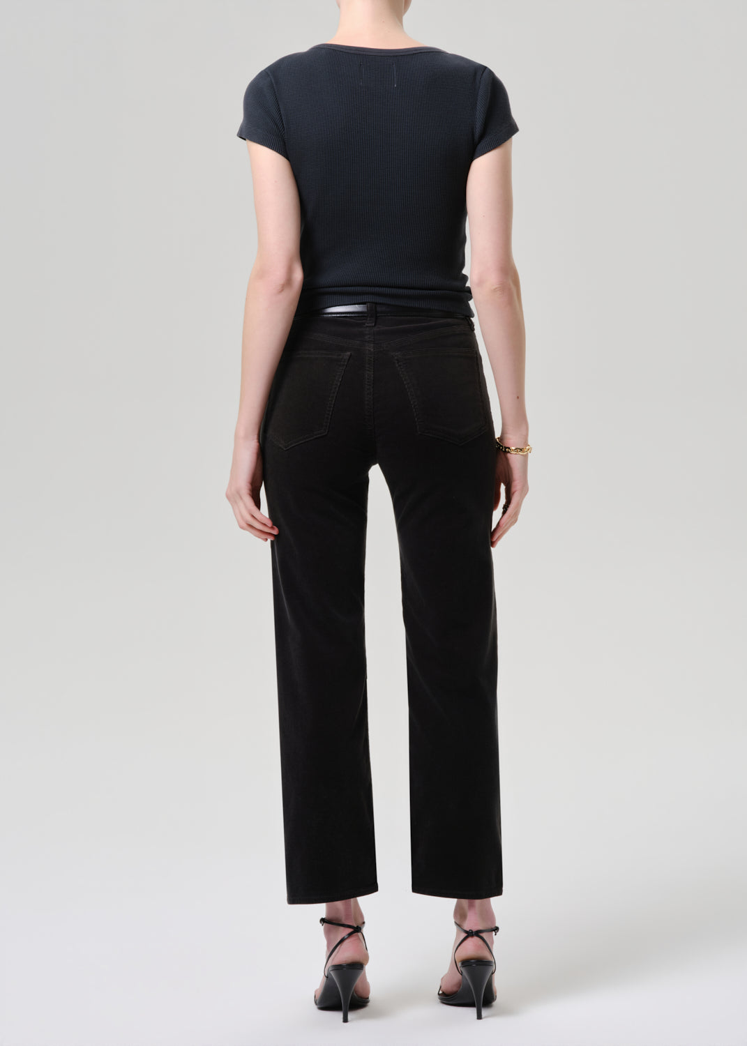 Citizens of Humanity Palma Straight corduroy pant in Juniper, alternate view on model