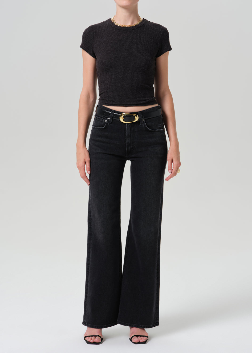 Citizens of Humanity Kimberly 70s Flare jean in Cateye, shown on model, full front view
