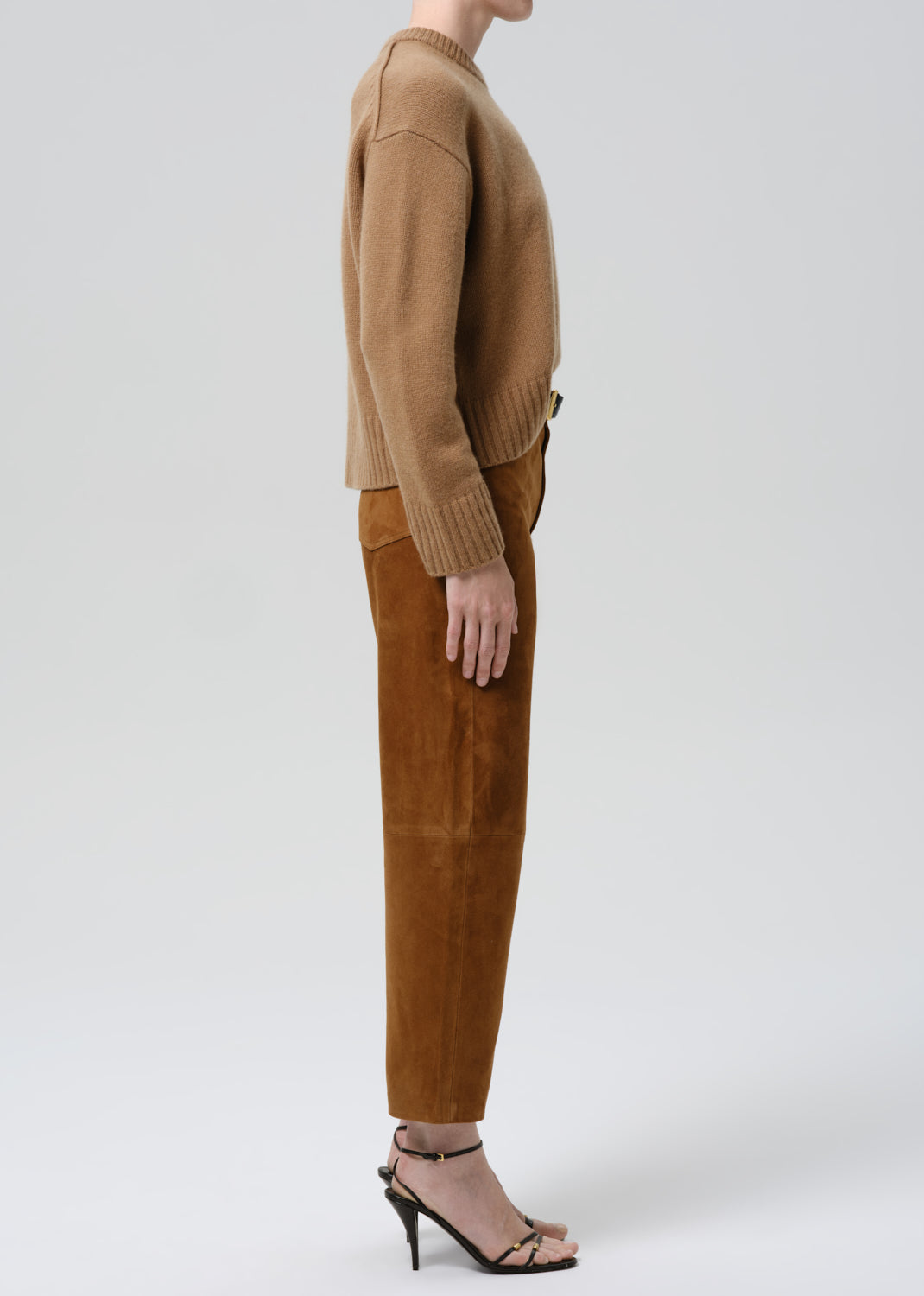 Citizens of Humanity Miro Relaxed Suede Pant in Toasted Caramel, alternate view