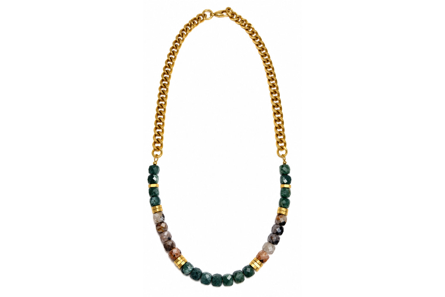 Rachel Nathan Guatemalan Jade & Tourmaline Curb necklace, alternate full view