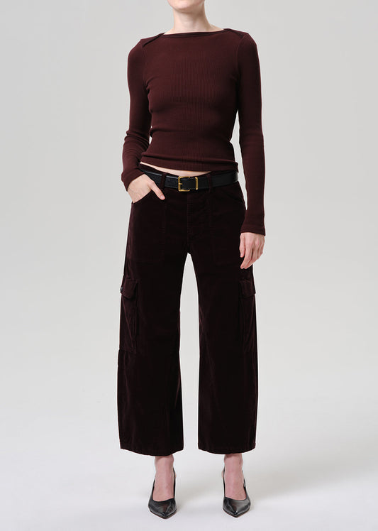 Citizens of Humanity Petite Thassos Twisted Seam Utility Pant in Barrister, shown on model, full front view