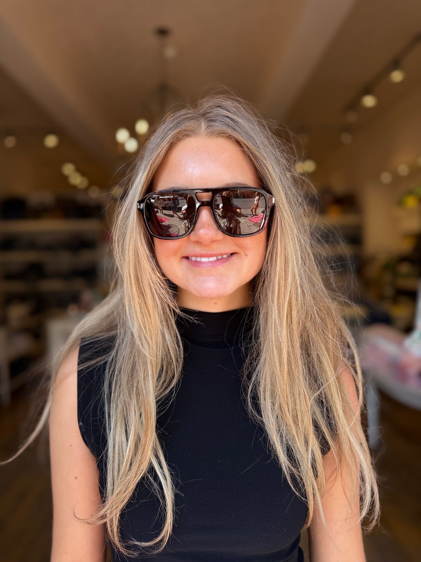 YSL Tortoise Metal Arm Sunglasses