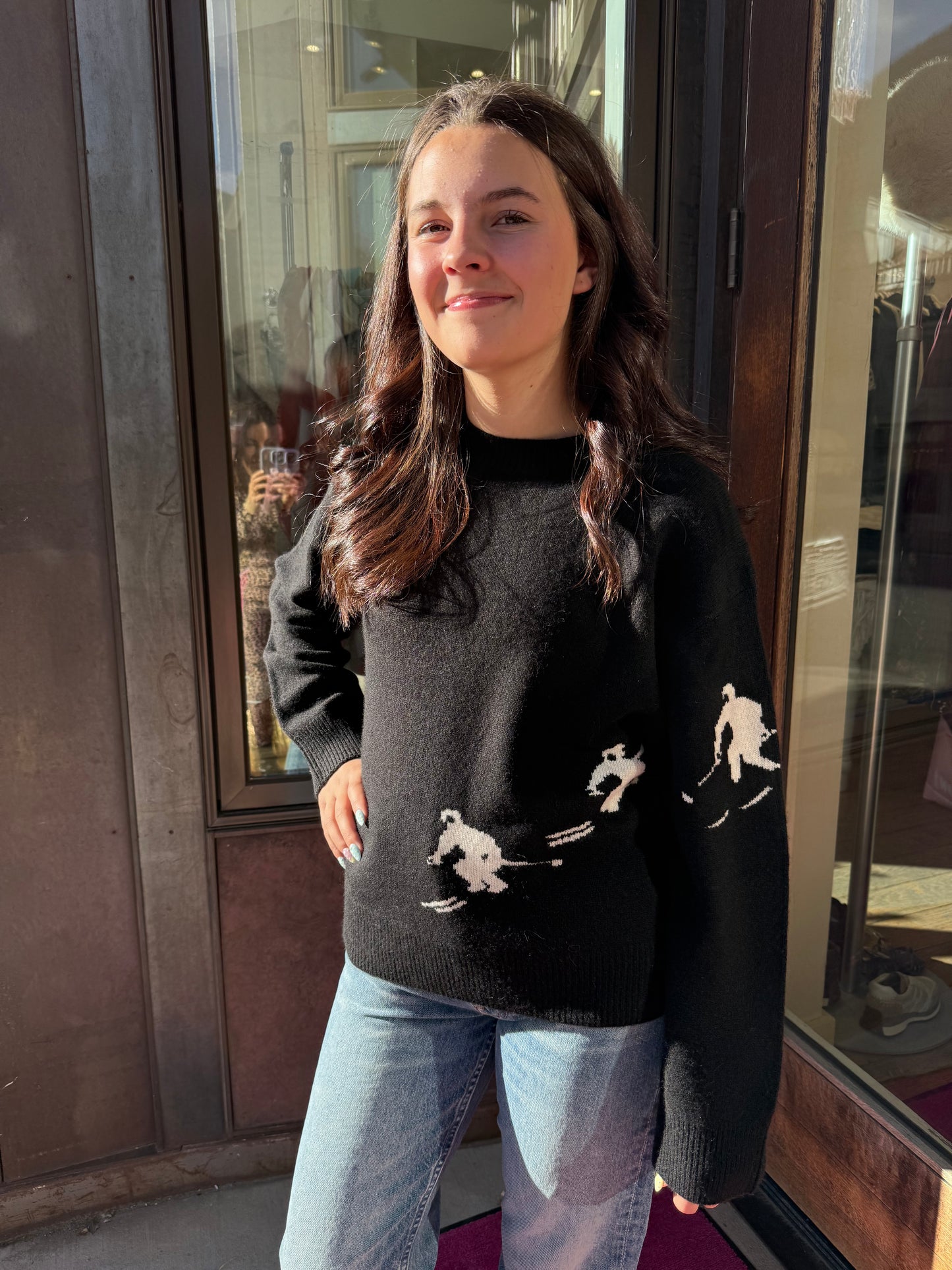 One Grey Day Skier Slope Sweater