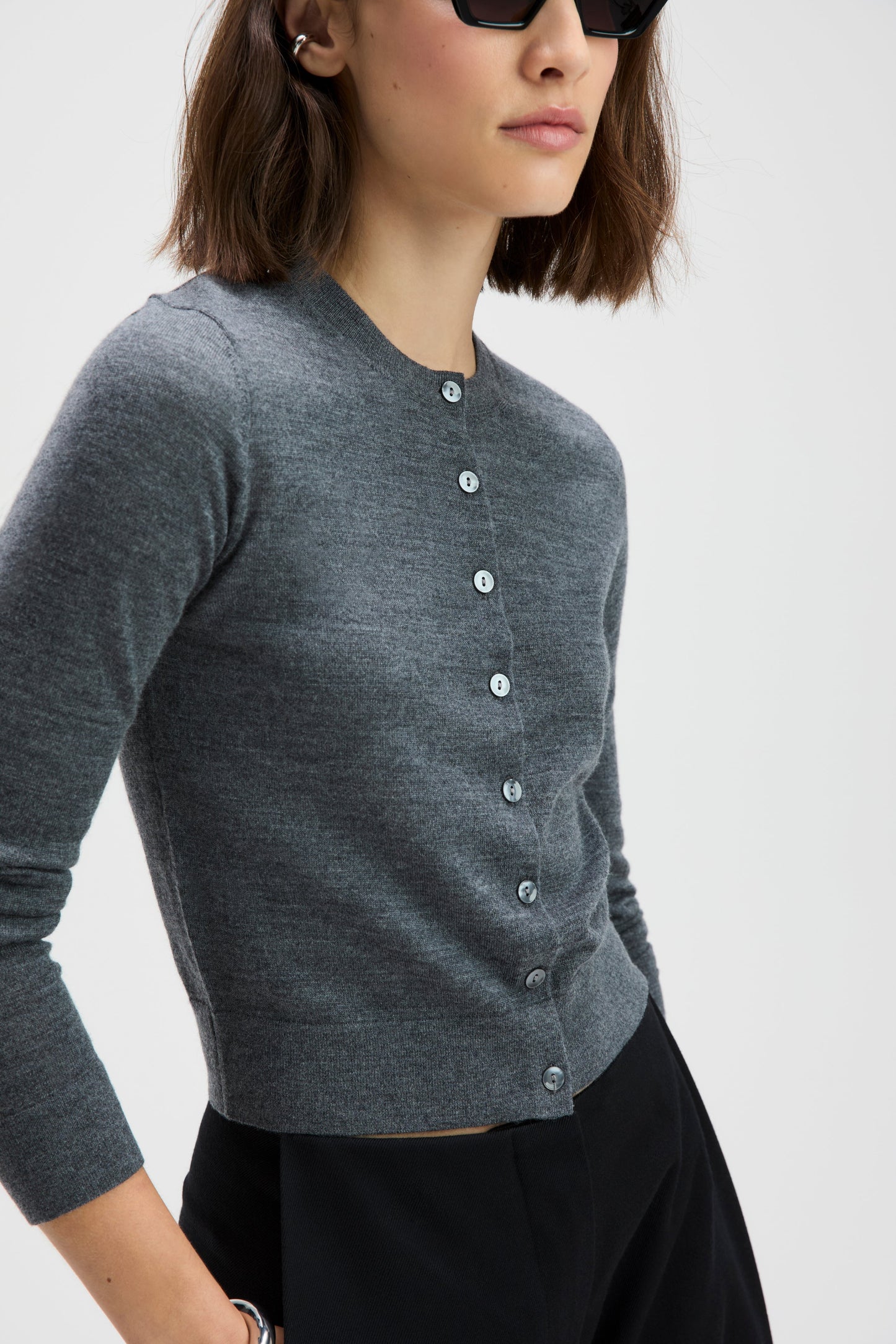 Sold Out NYC The Refined Cardi in Charcoal, alternate view