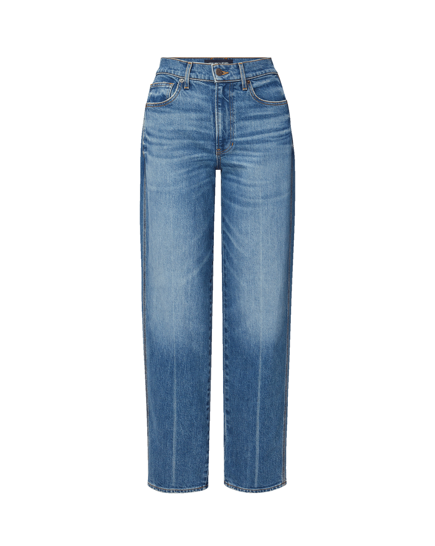 Veronica Beard Harley jean in Memory Lane, flat lay showing crease and triple needle stitching