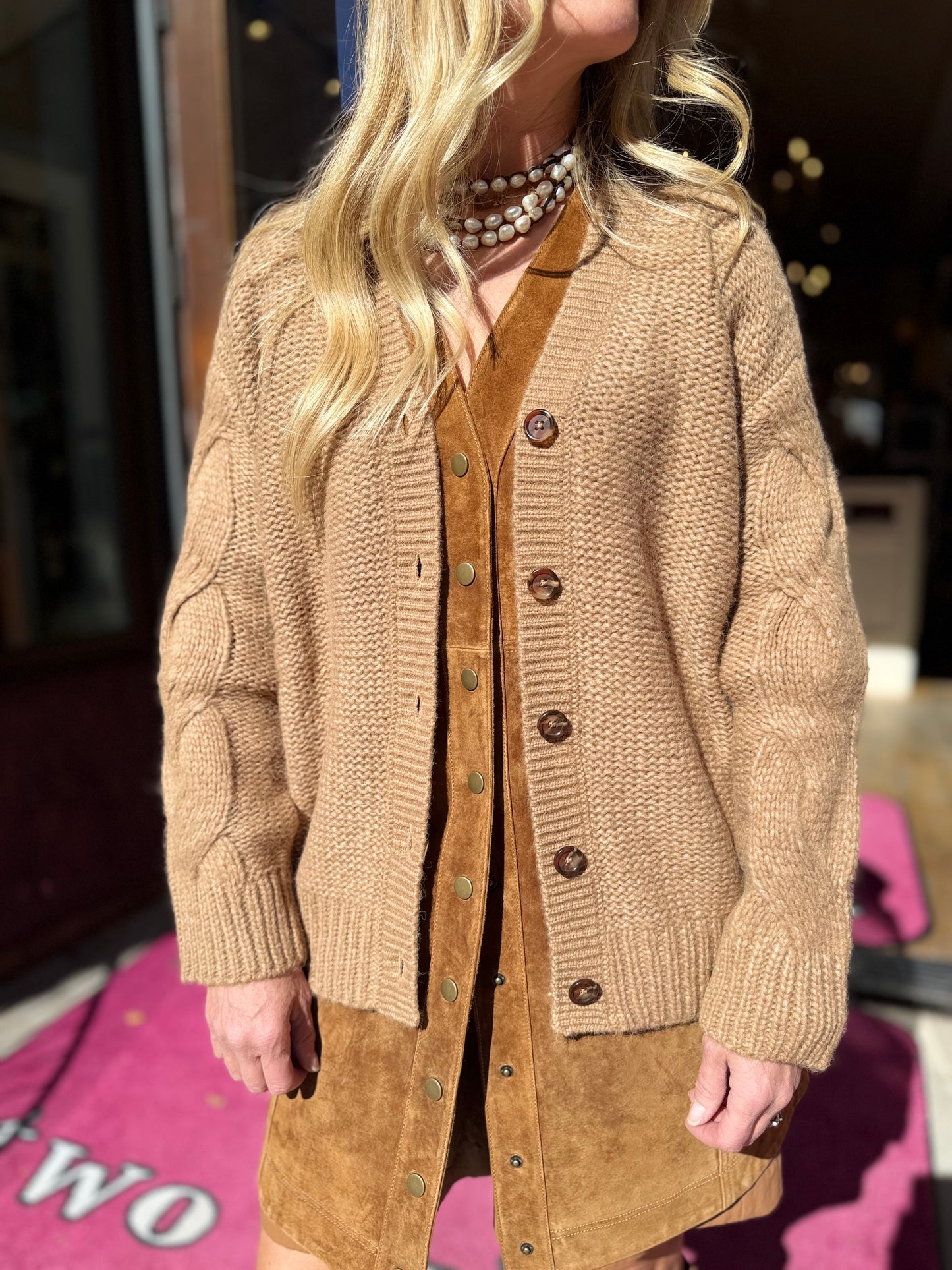 Naadam Cable Sleeve Cardigan