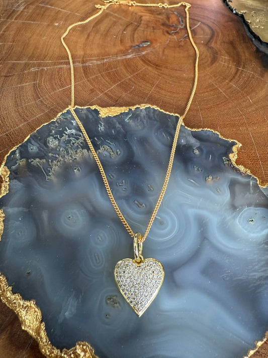 Lauren Amble Heart Pave Necklace