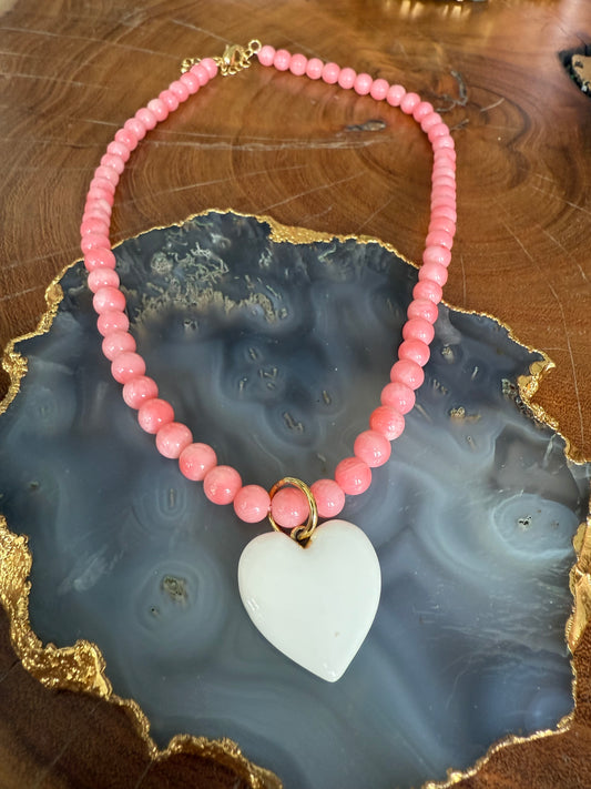 Lauren Amble Coral Heart Necklace