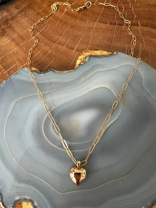 Ruby & Violet Puffy Heart Necklace
