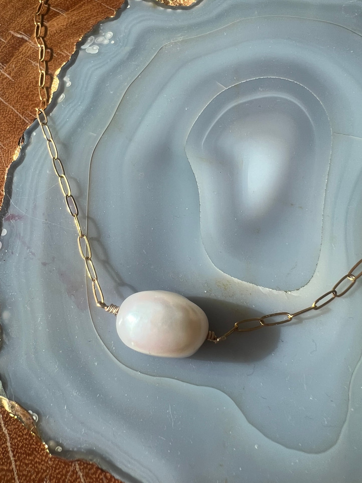 Ruby & Violet Freshwater Single Pearl Necklace